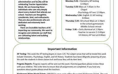Middle School/High School Weekly Newsletter
