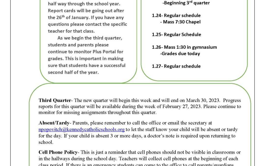 KCMS/HS Weekly News 1-23-23