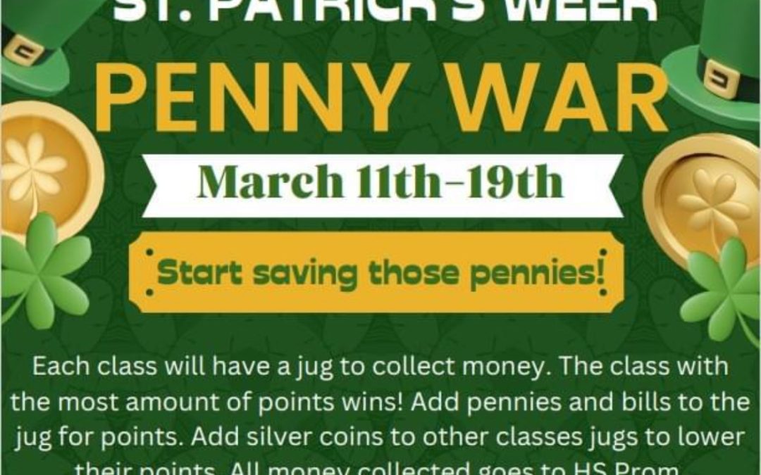1, 2, 3, 4……the Junior class declares a penny war!